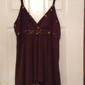 Brown string tank top